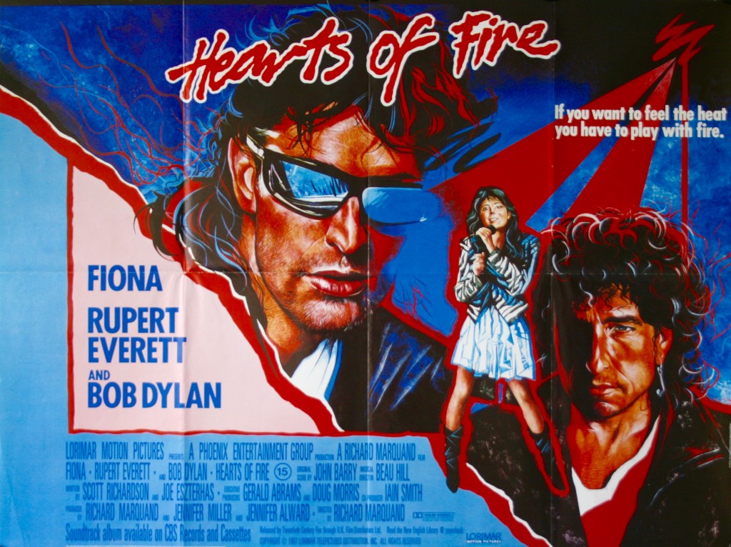 Original Hearts of Fire Movie Poster Bob Dylan Rupert Everett