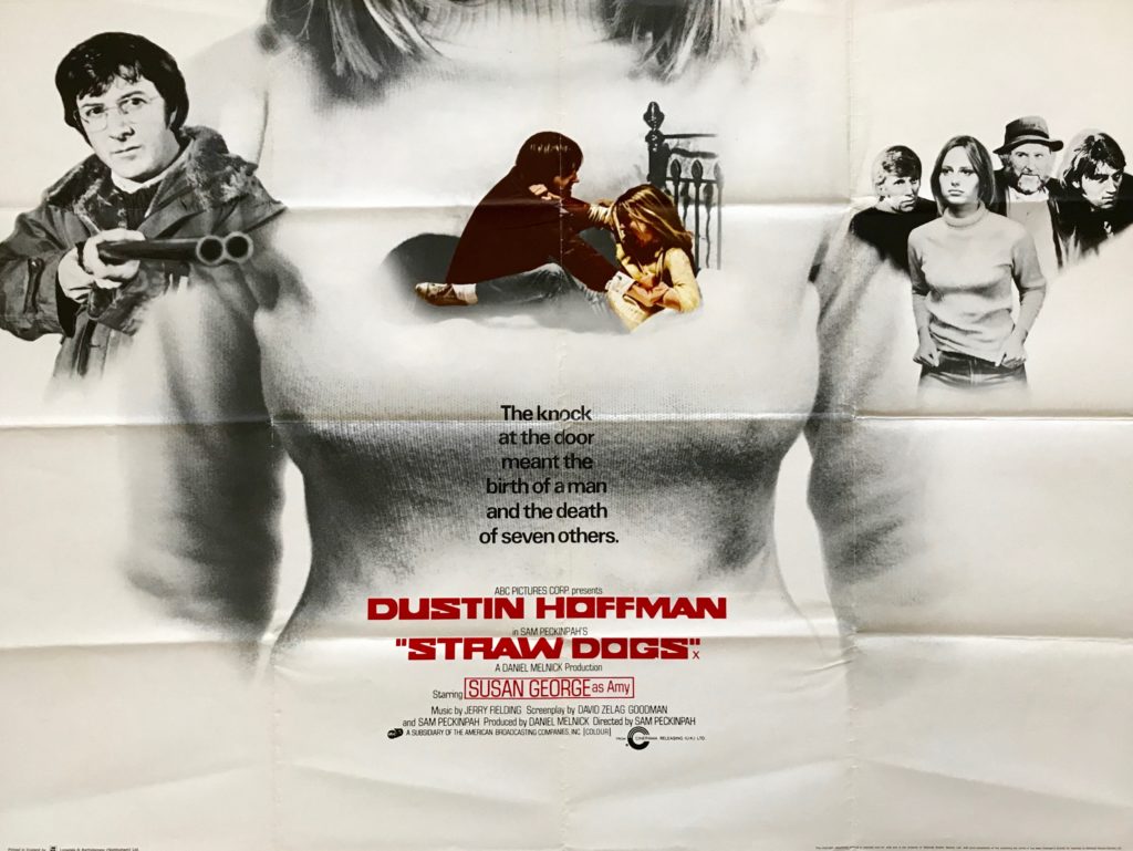 Original Straw Dogs Movie Poster Sam Peckinpah Dustin Hoffman