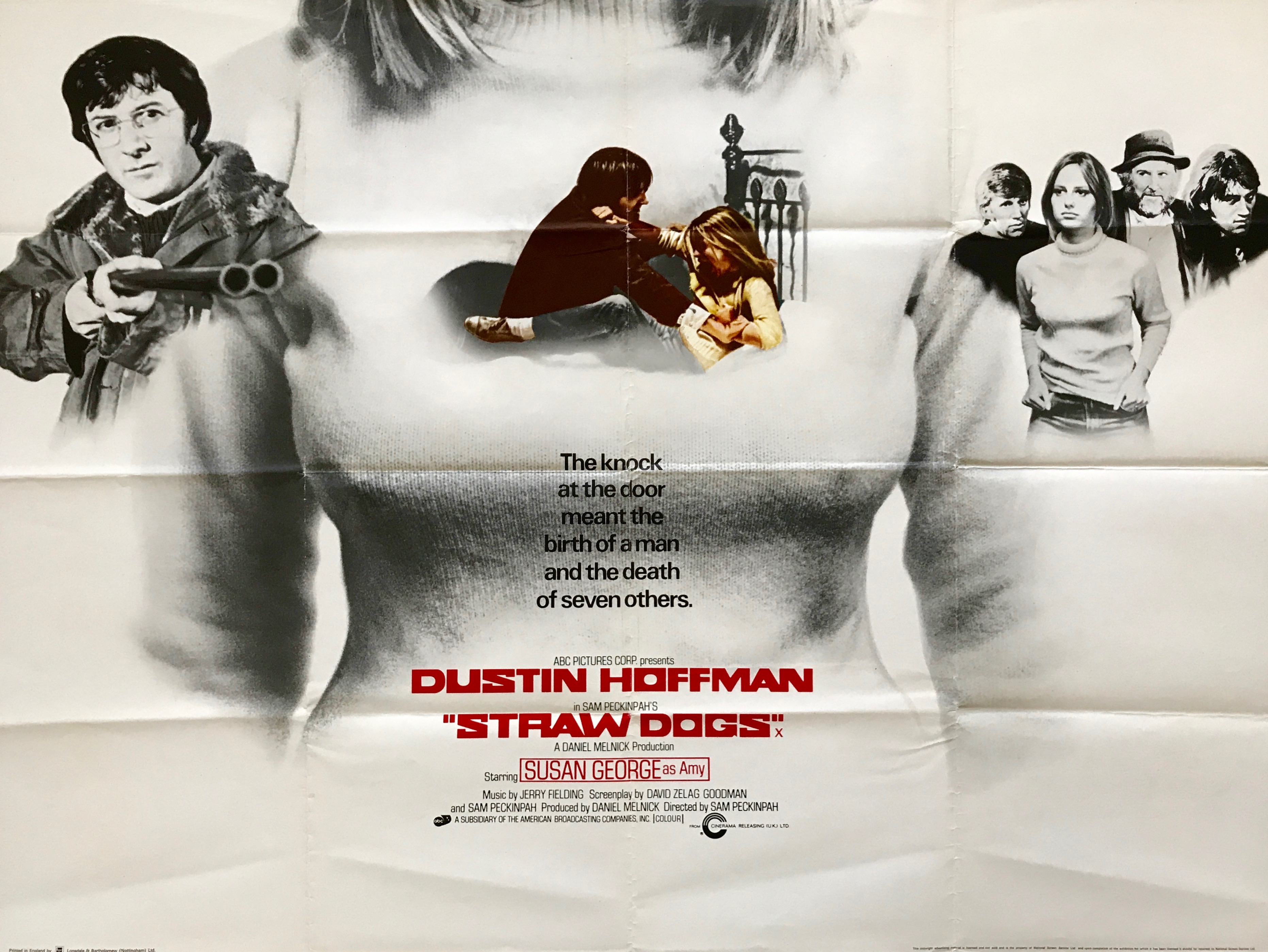 Original Straw Dogs Movie Poster - Sam Peckinpah - Dustin Hoffman
