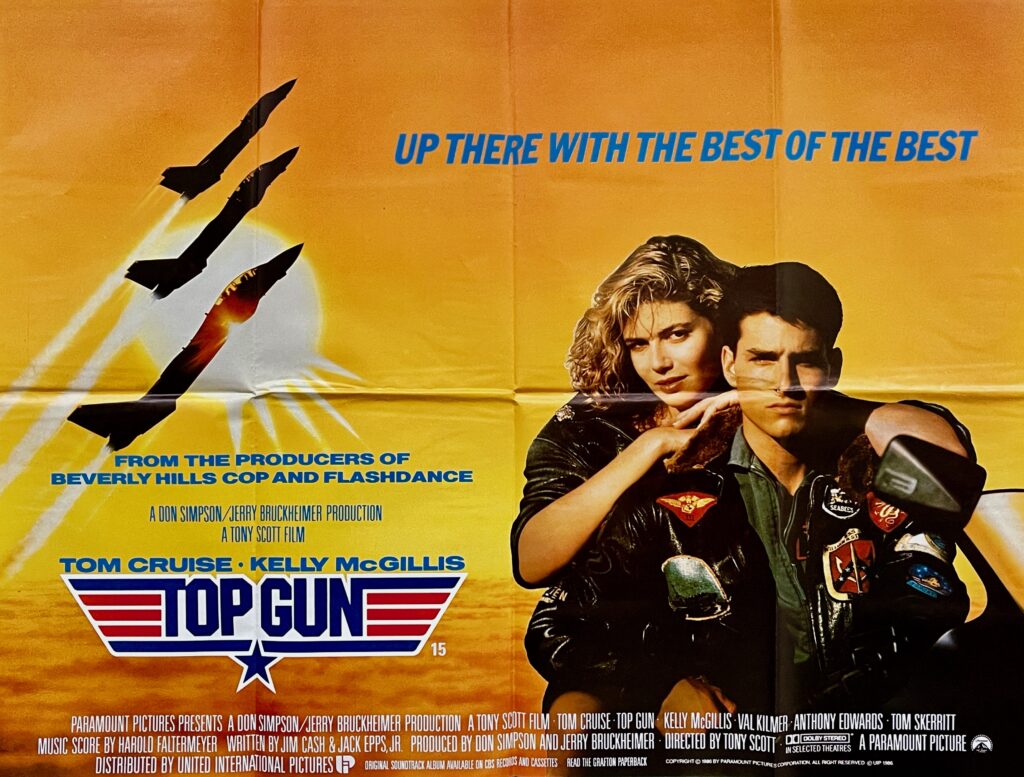 Original Top Gun Movie Poster Tom Cruise Kelly McGillis Meg Ryan