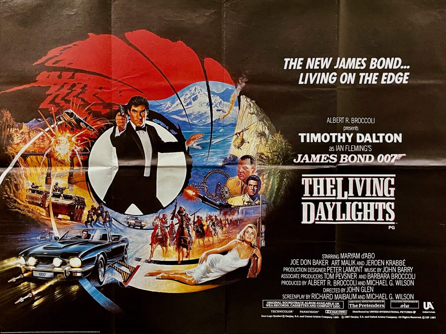 Original James Bond The Living Daylights Film Poster Timothy Dalton