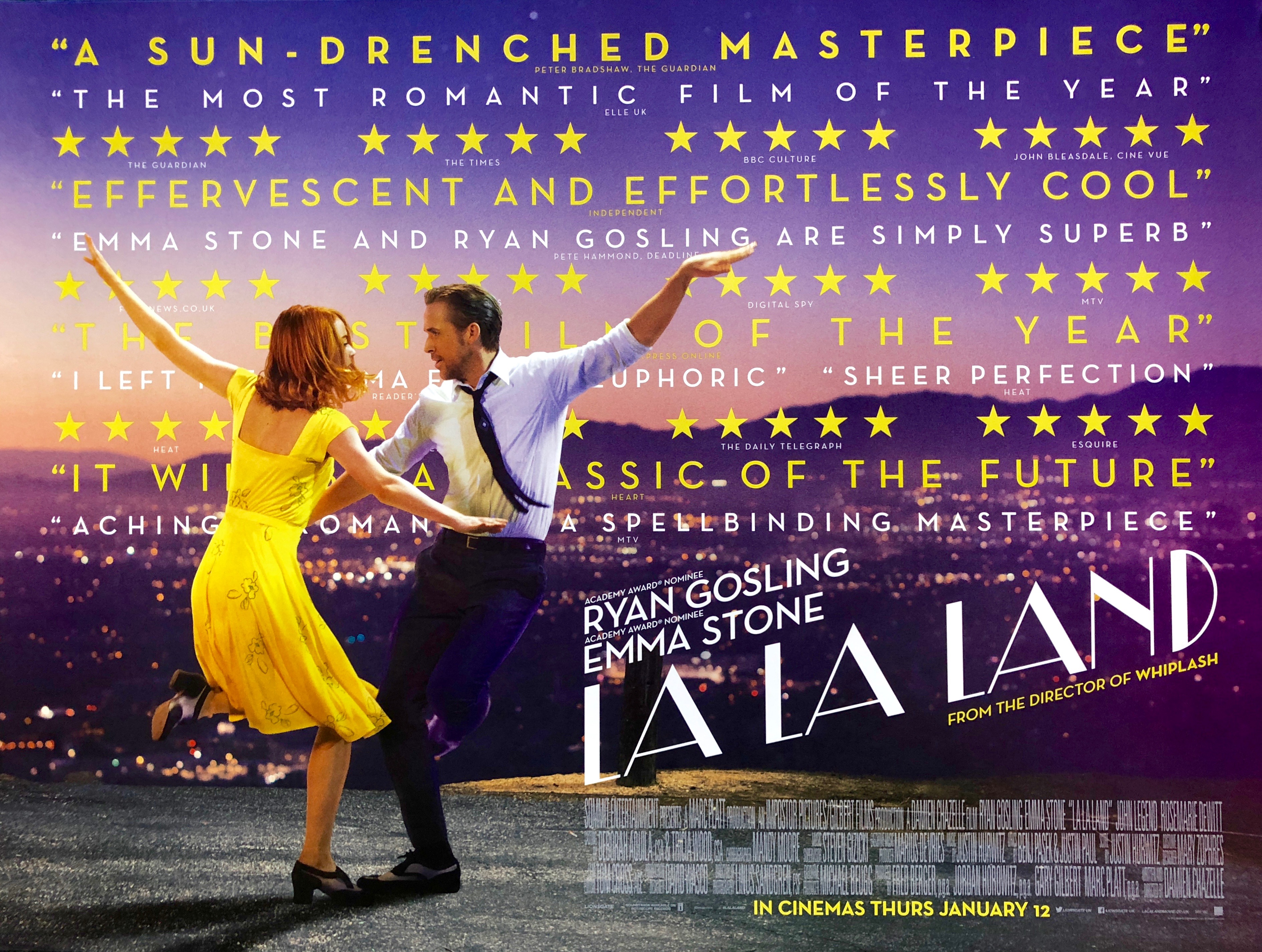 Original La La Land Movie Poster - Musical - Ryan Gosling - Emma Stone