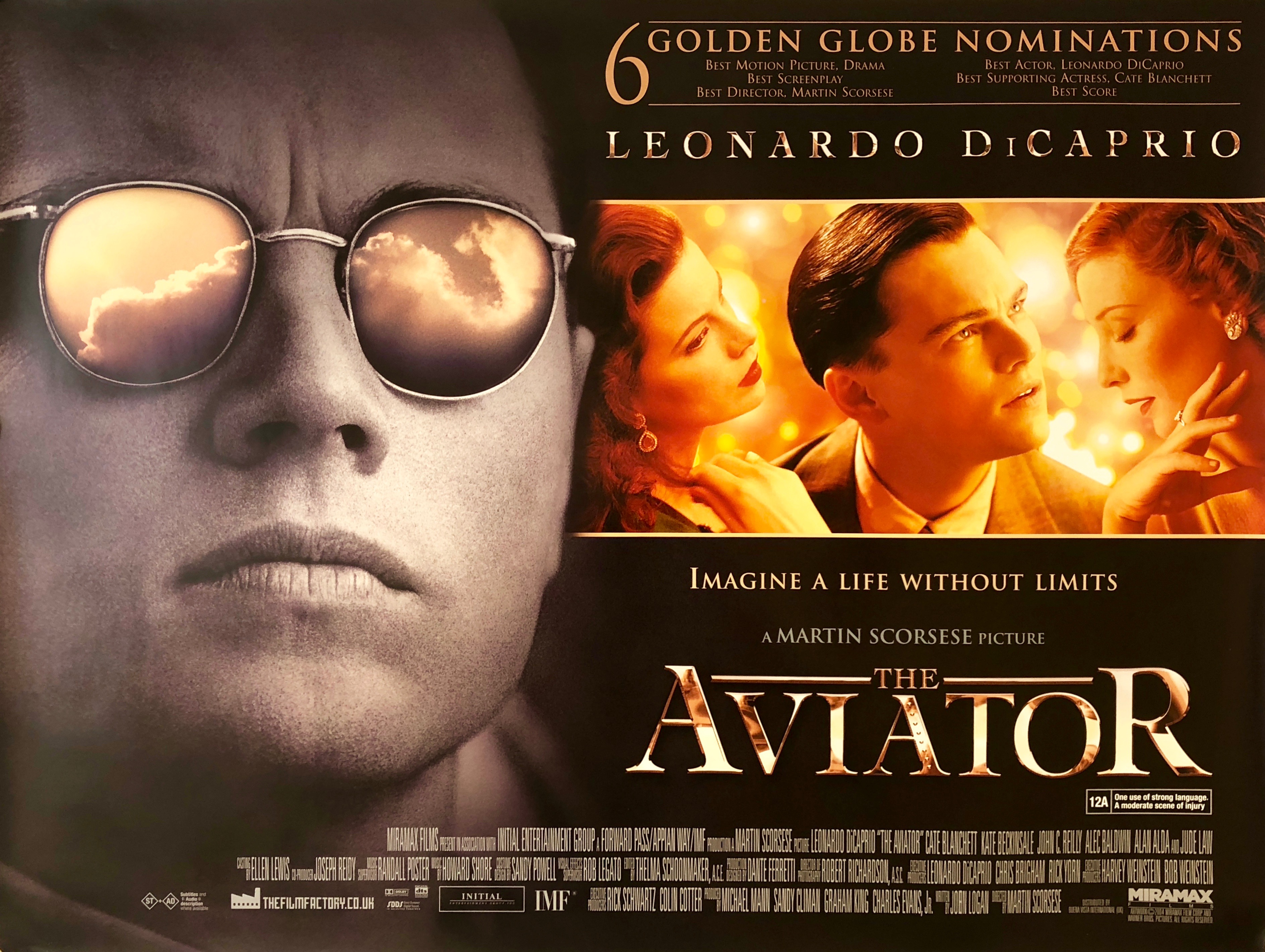 THE AVIATOR MOVIE POSTER 1 SIDED LEONARDO DICAPRIO HOWARD HUGHES STORY 