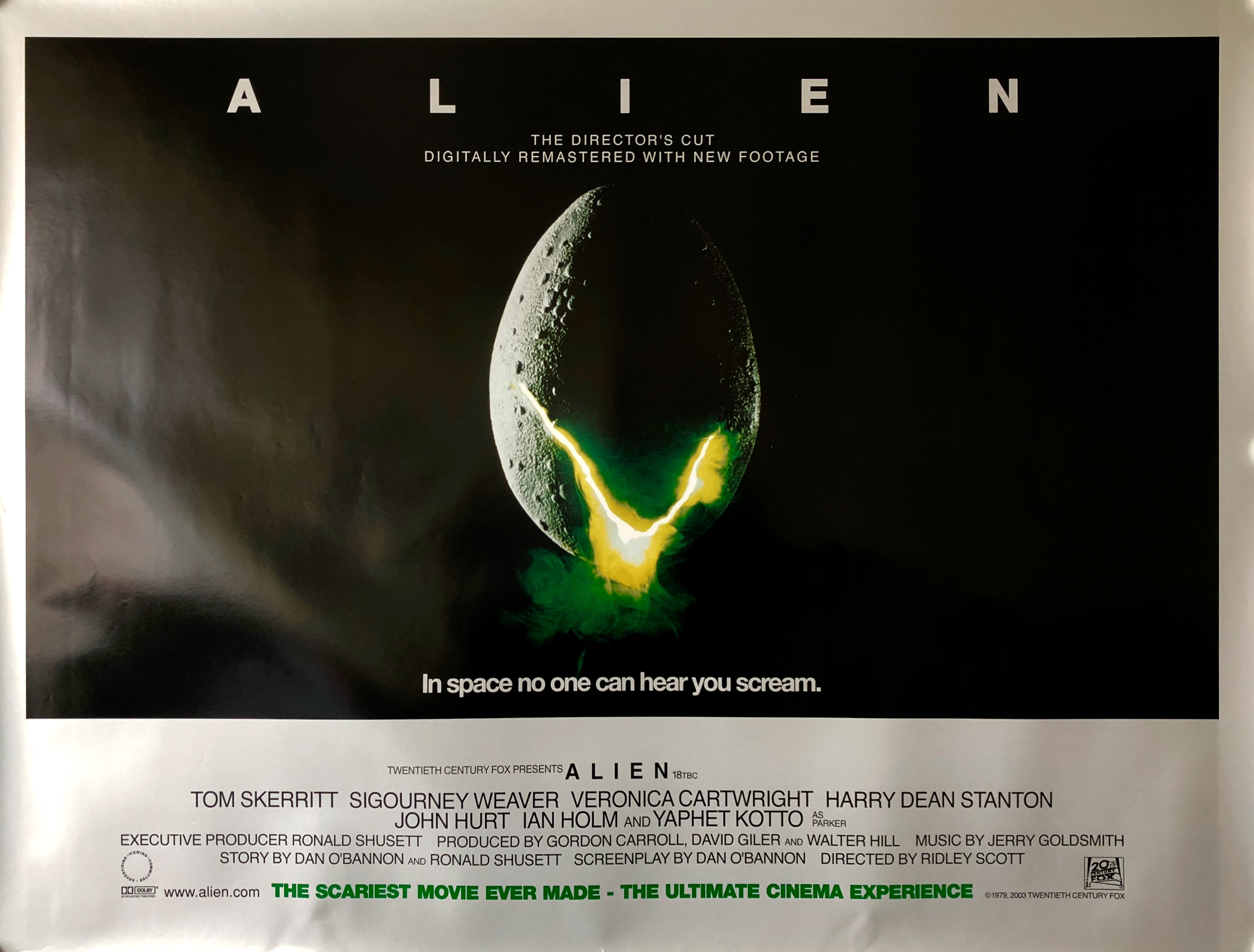 Original Alien Movie Poster - Ridley Scott - Sigourney Weaver