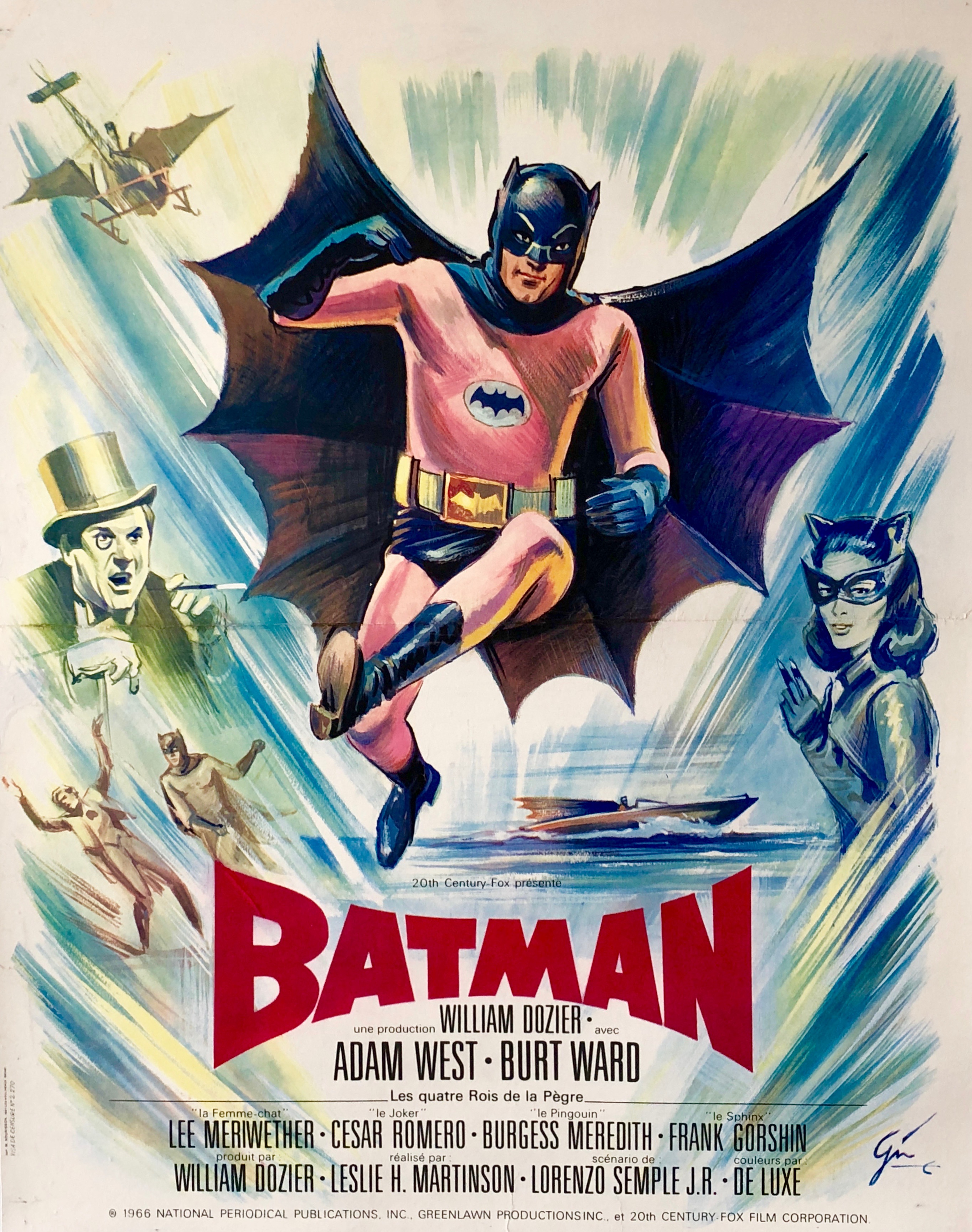 Original Batman, The Movie (1966) Movie Poster - Adam West - Burt Ward