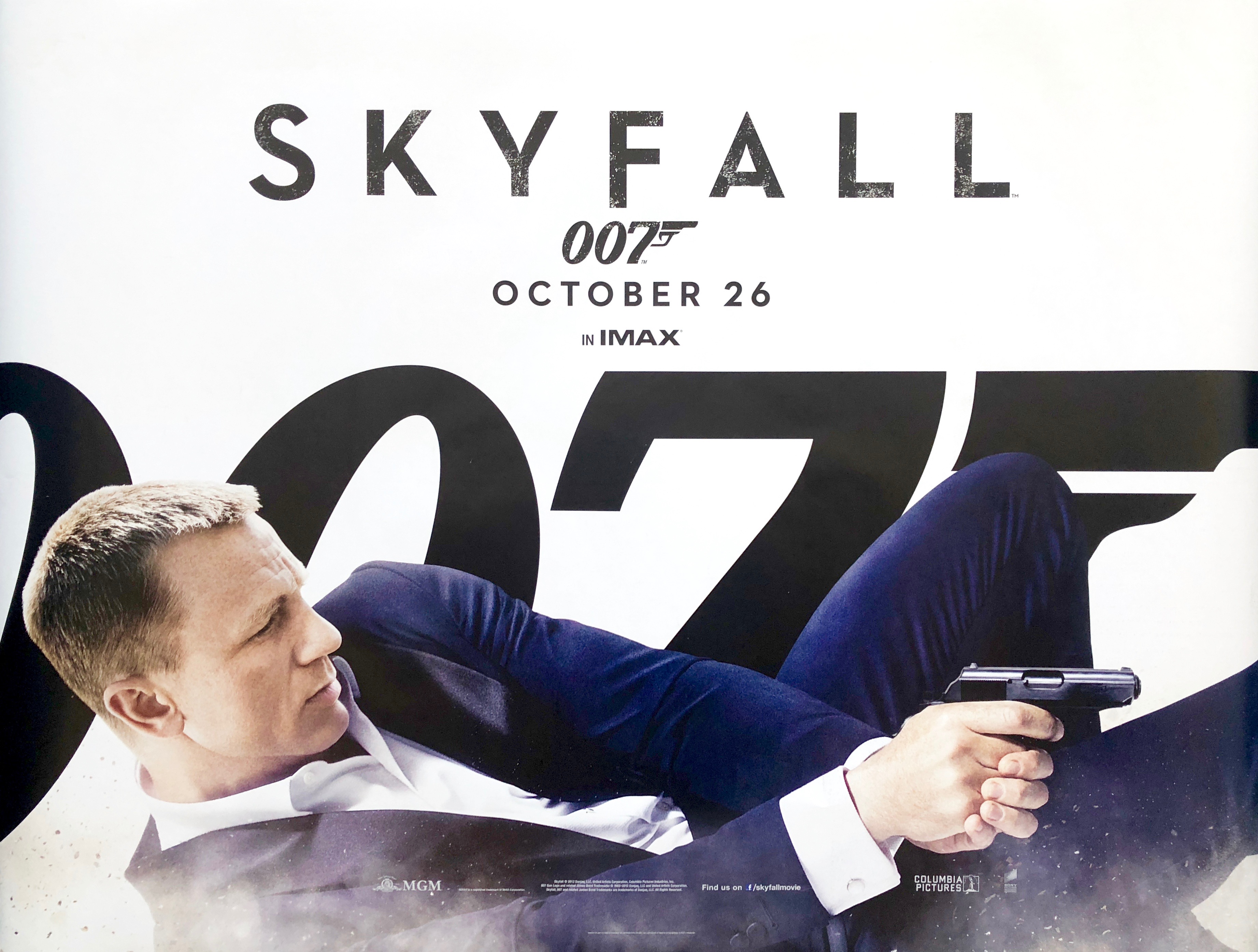 Original James Bond Skyfall Movie Poster 007 Daniel Craig Action 