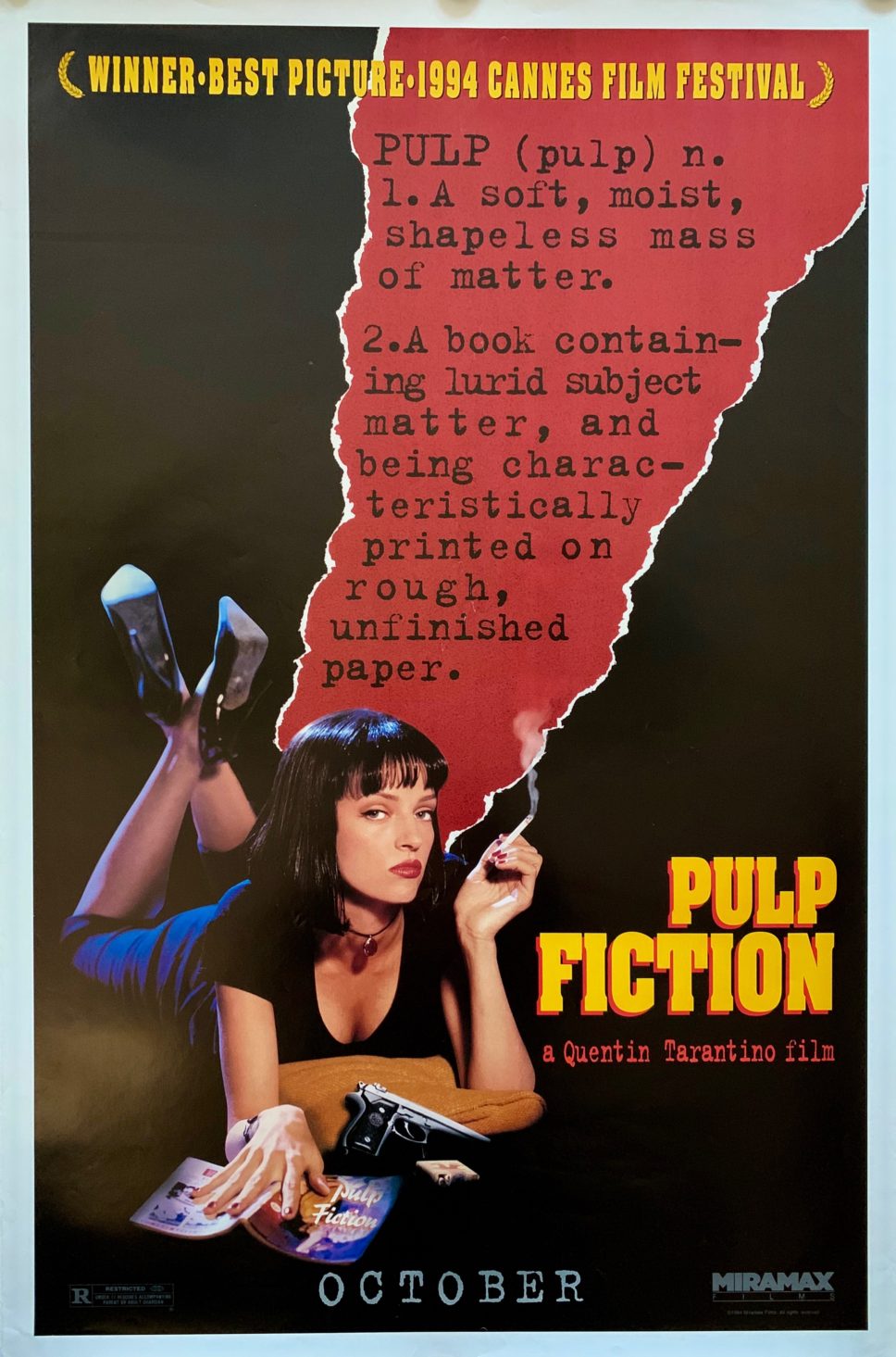 Original Pulp Fiction Movie Poster Quentin Tarantino John Travolta