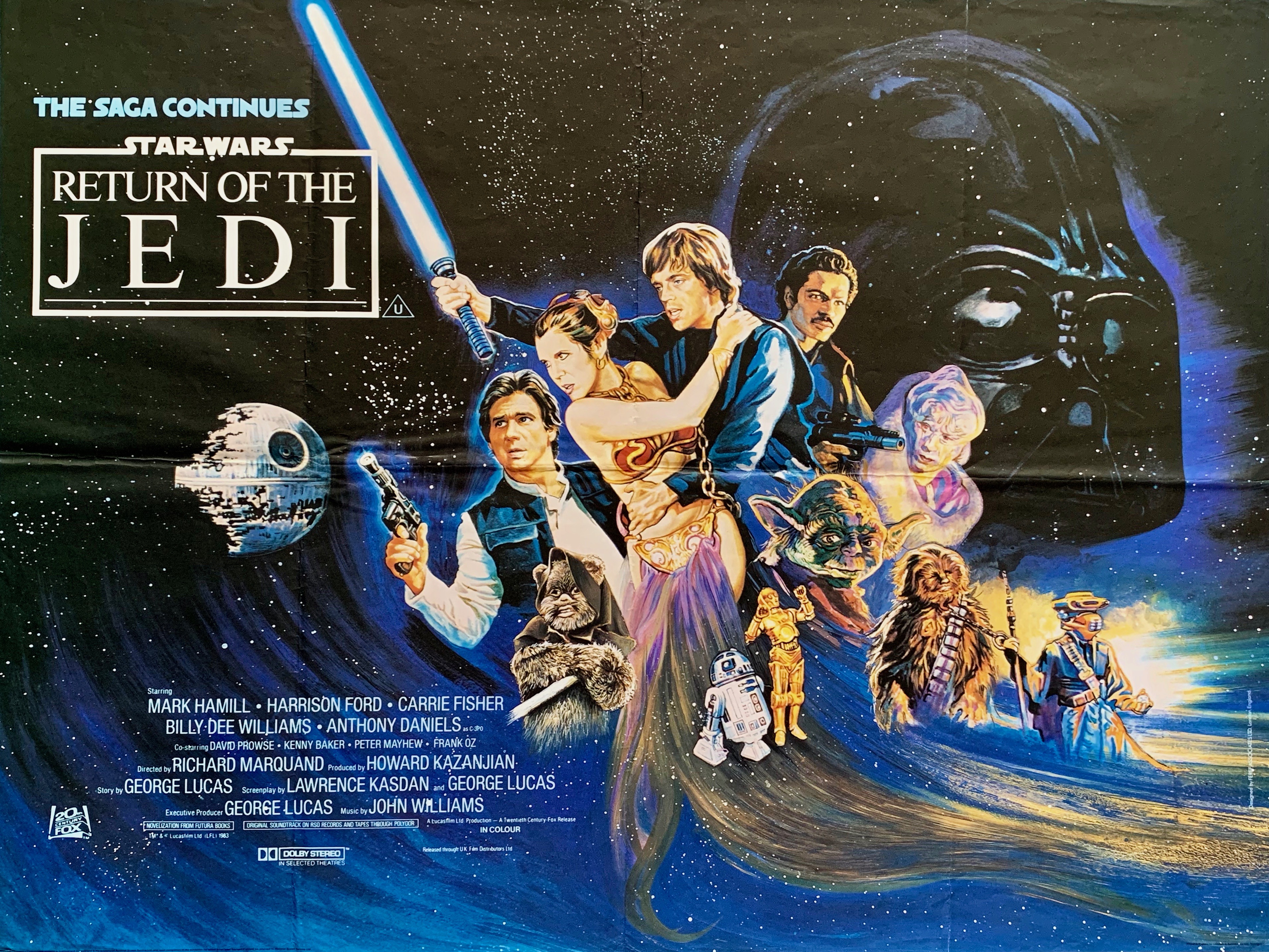 regenval Bedankt Chemie Original Star Wars Return of the Jedi Movie Poster - George Lucas