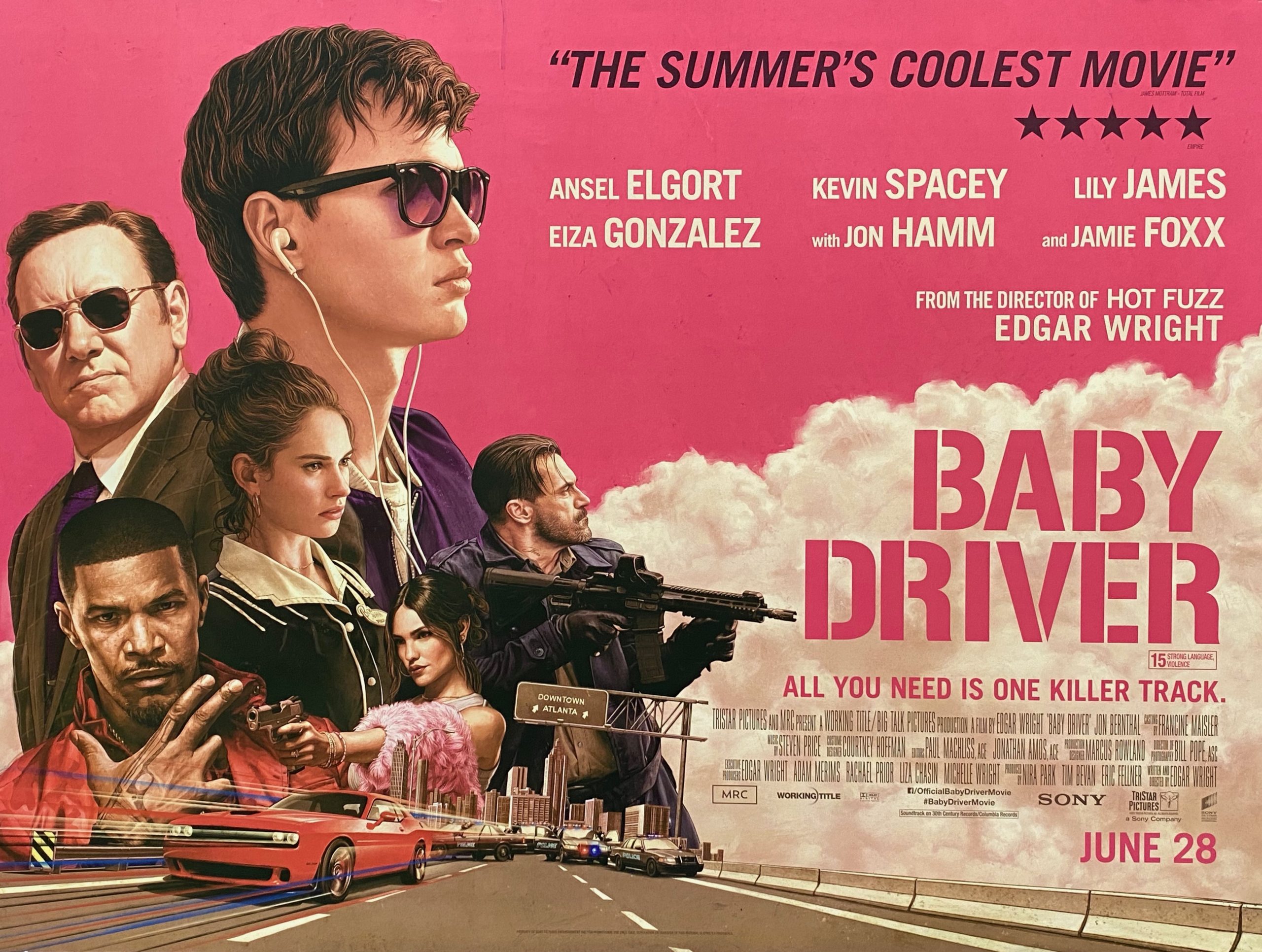 BABY DRIVER TEXTLESS GUN POSTER A4 A3 A2 A1 CINEMA MOVIE LARGE FORMAT #1 