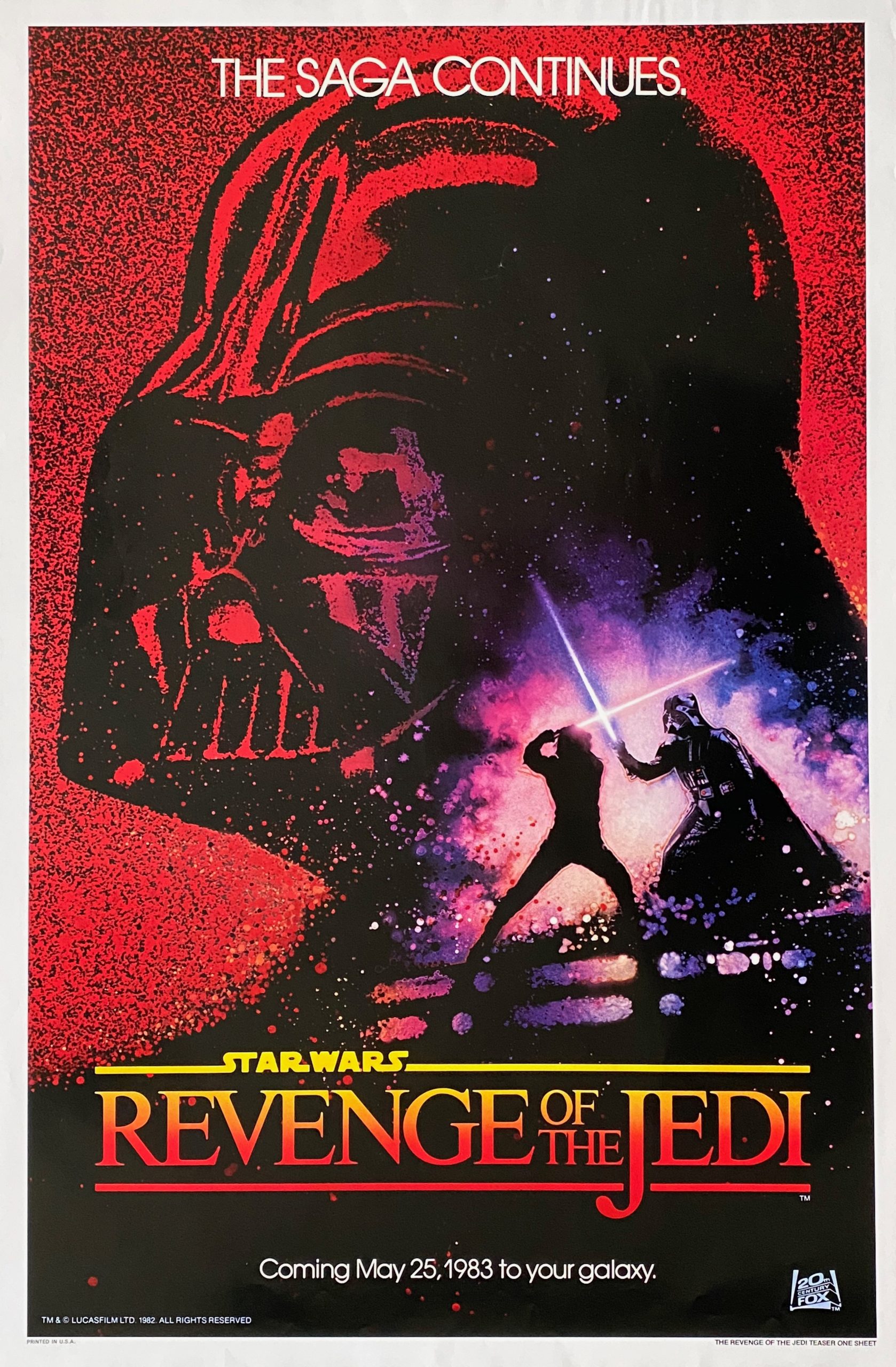 Original Star Wars Revenge of the Jedi Movie Poster Lucas
