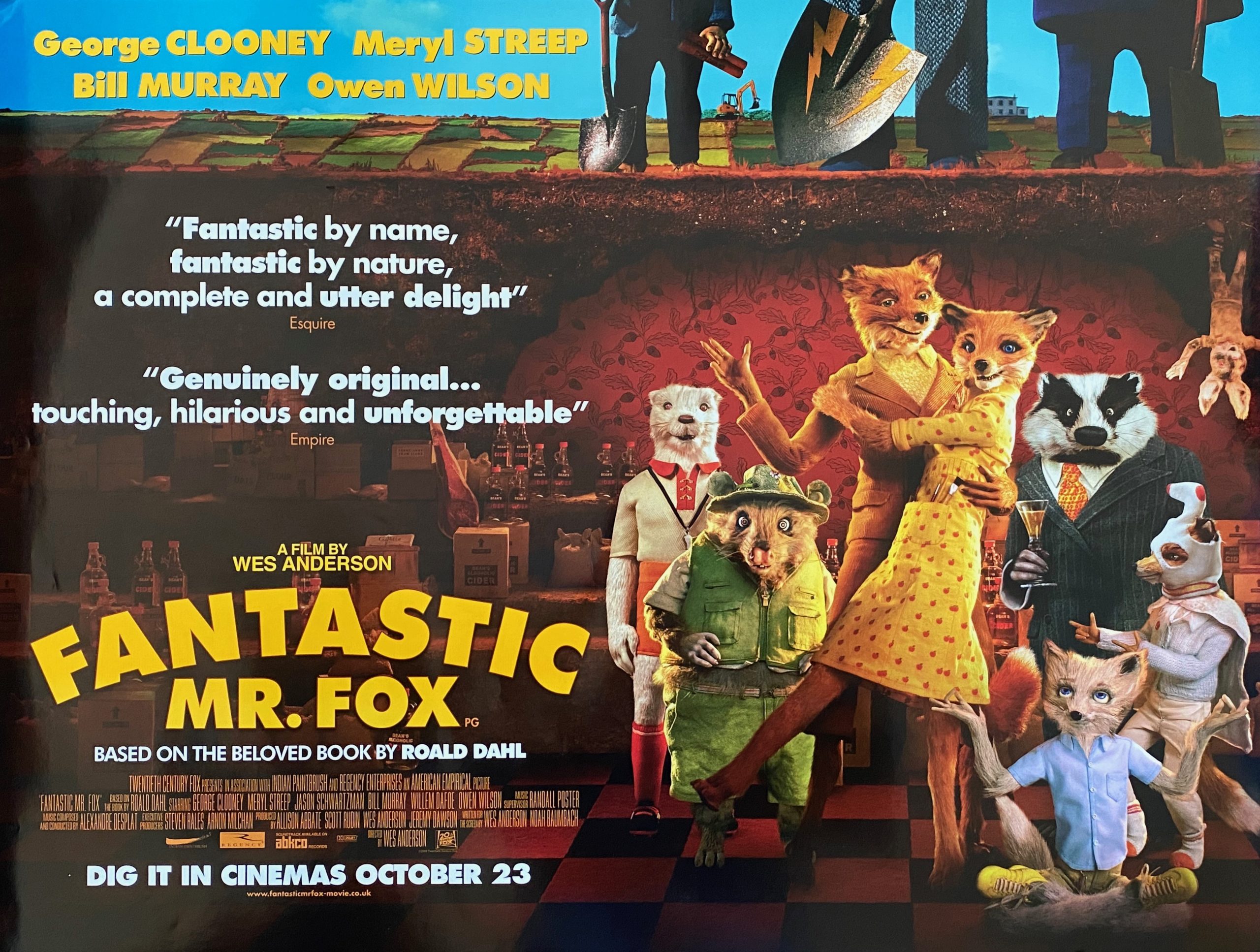 Original Fantastic Mr. Fox Movie Poster - Wes Anderson
