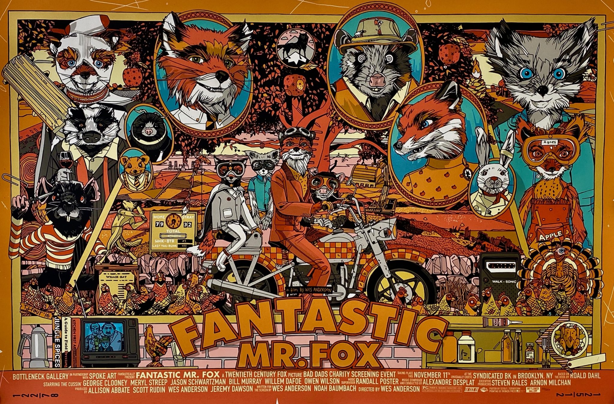 Original Fantastic Mr. Fox Movie Poster Wes Anderson Tyler Stout