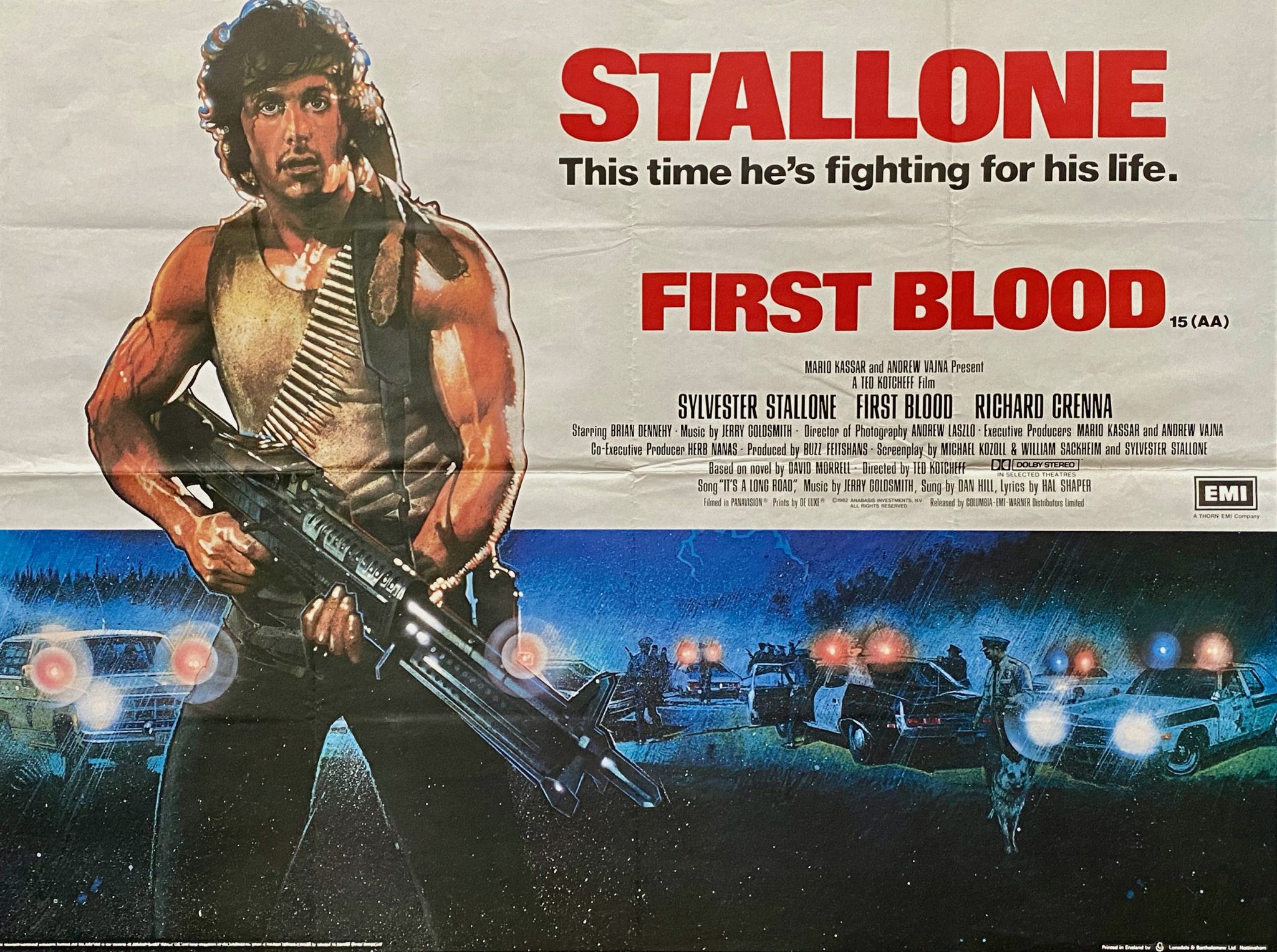 Original First Blood Rambo Movie Poster Sylvester Stallone Action