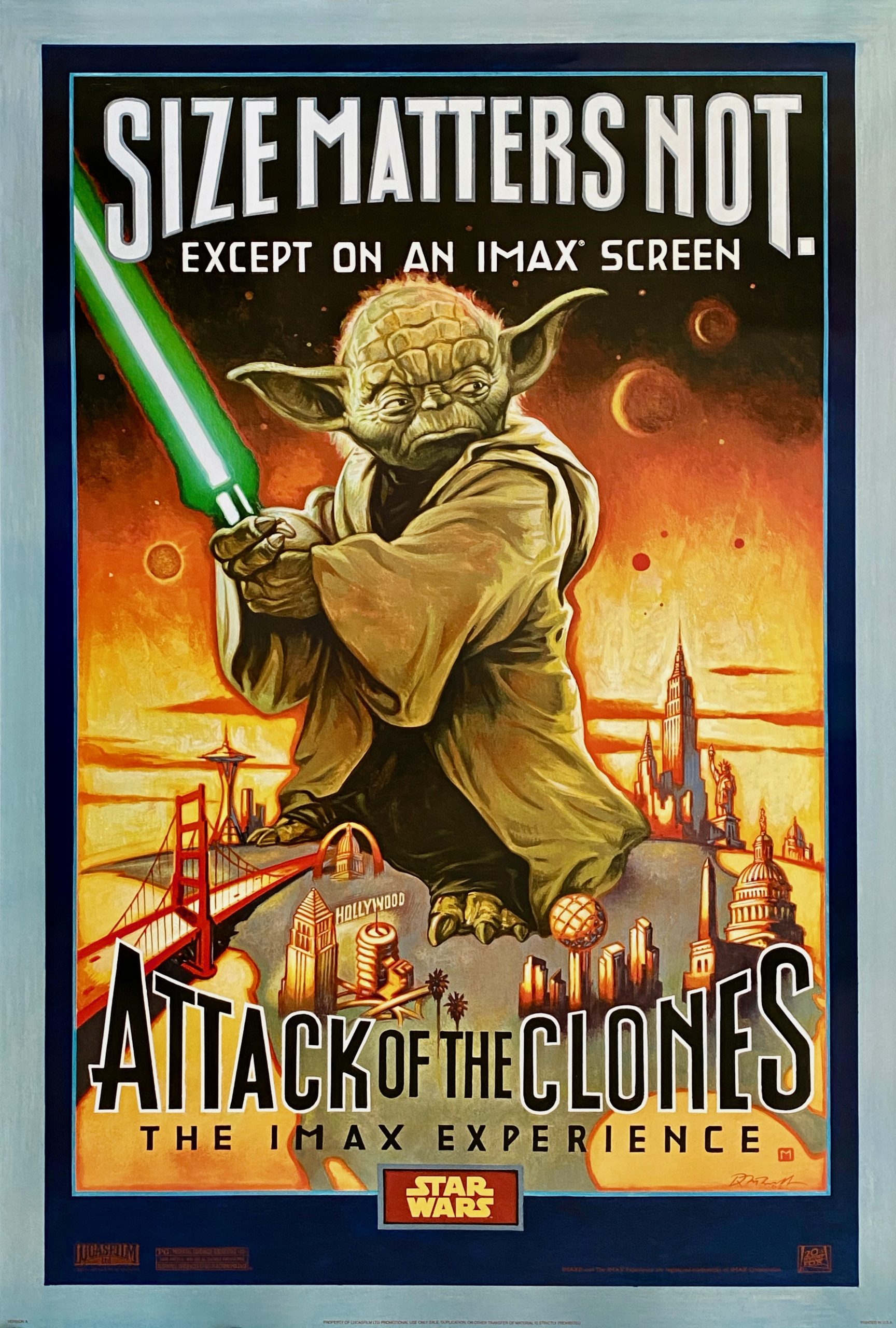 Vintage Star Wars Attack of the Clones Poster Episode 2 2002 24 x 36 inches