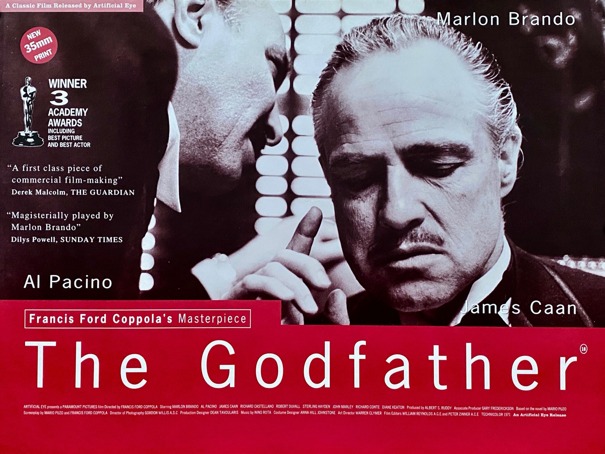 Original The Godfather Movie Poster Marlon Brando Al Pacino Mafia