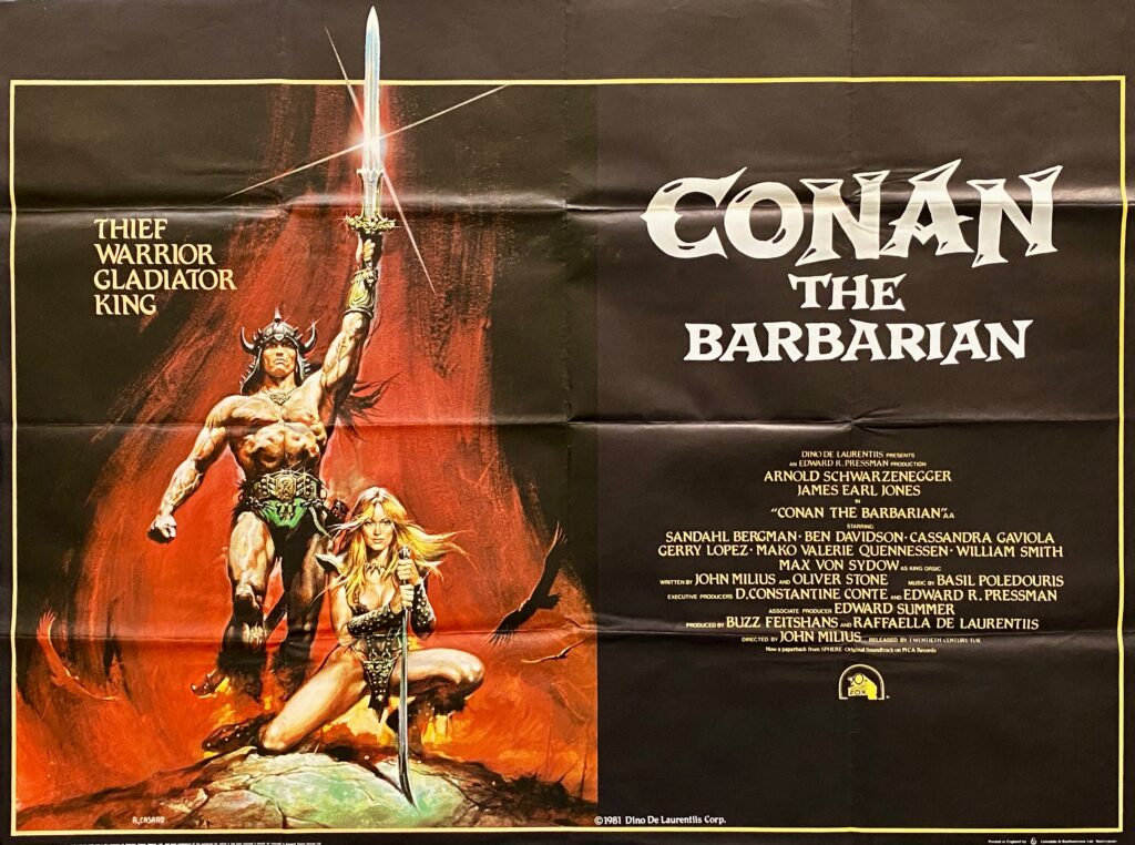 Original Conan the Barbarian Movie Poster Arnold Schwarzenegger