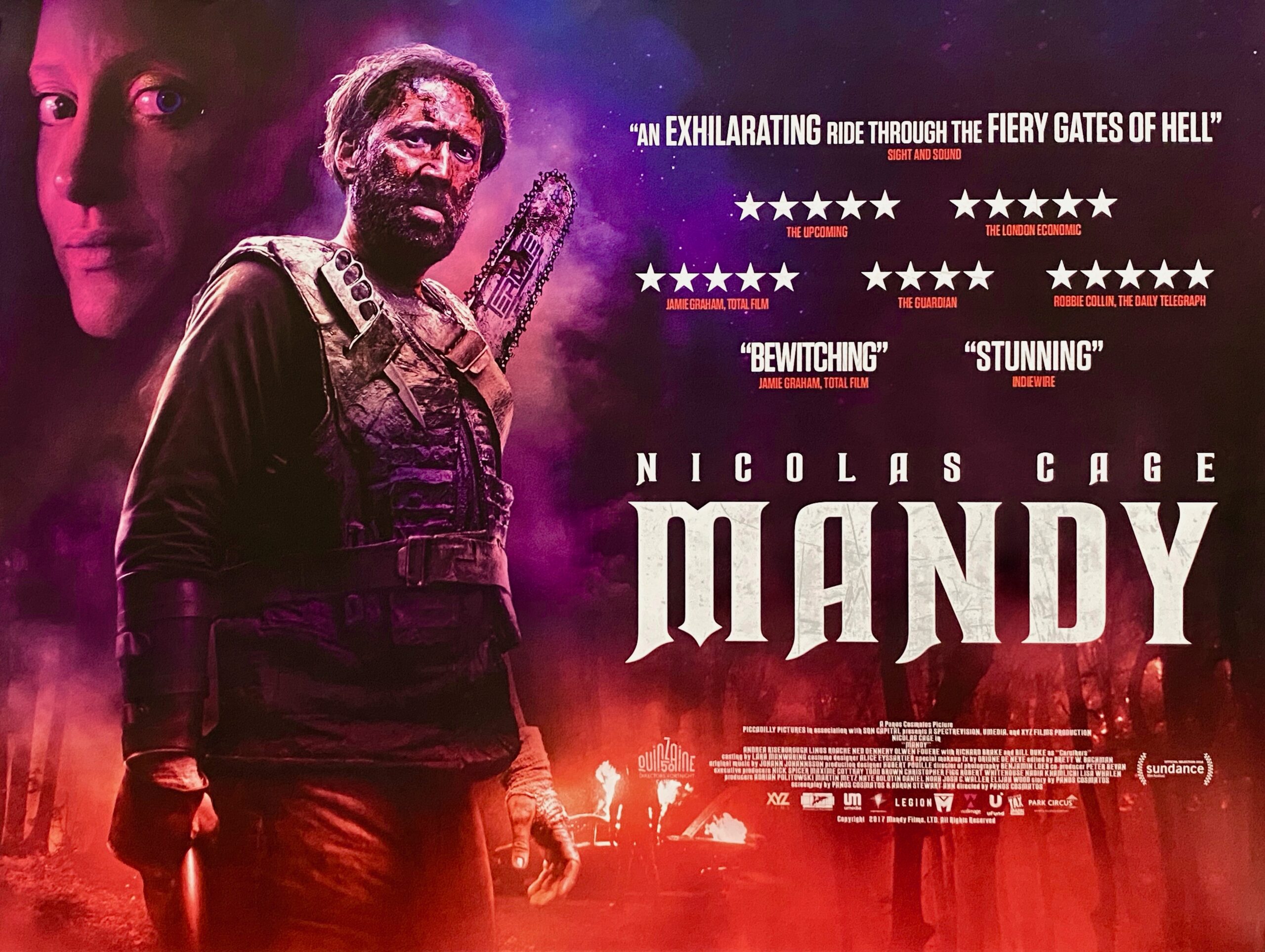 Original MANDY Movie Poster Nicolas Cage Horror