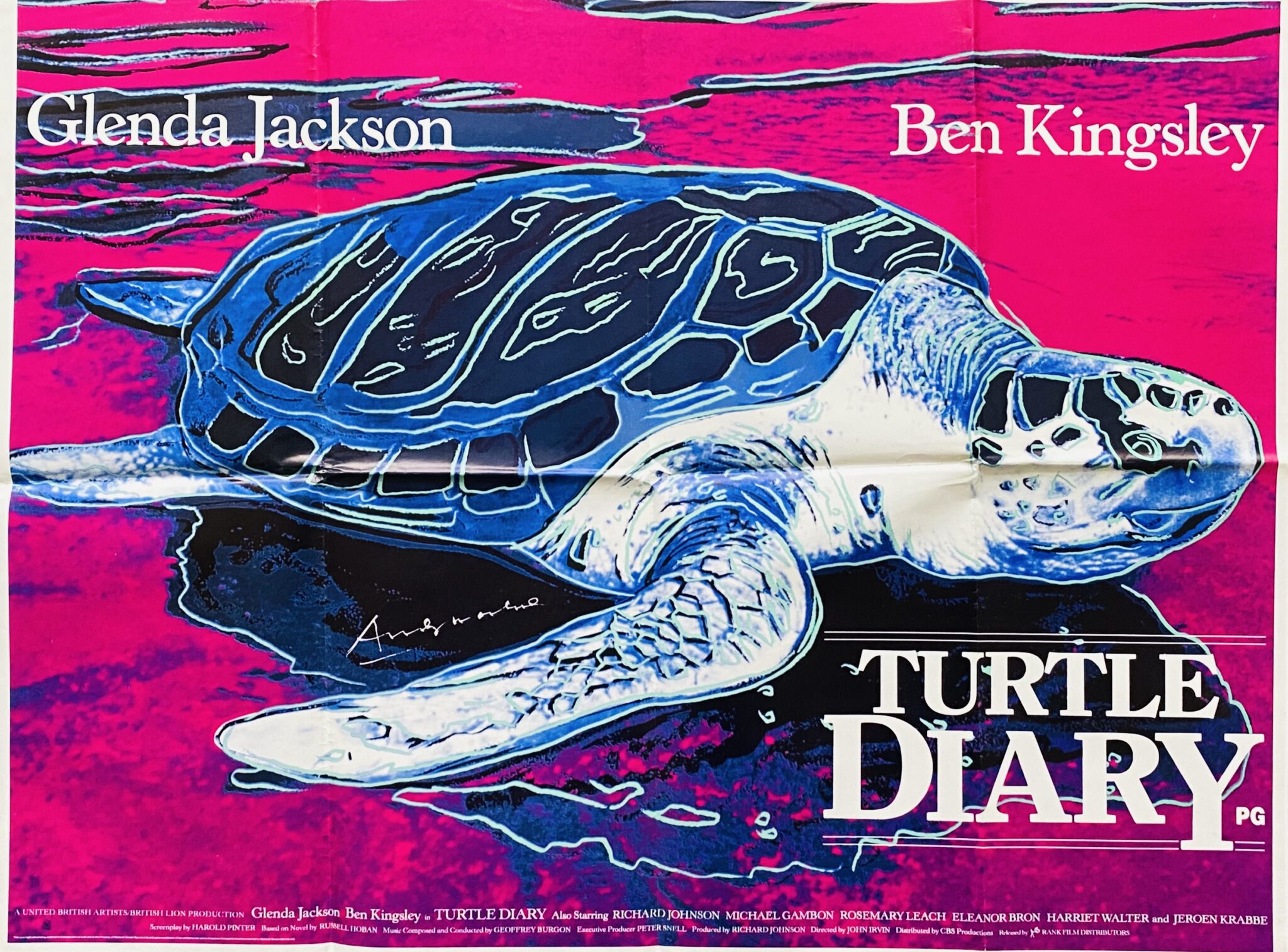 Original Turtle Diary Movie Poster Andy Warhol Glenda Jackson