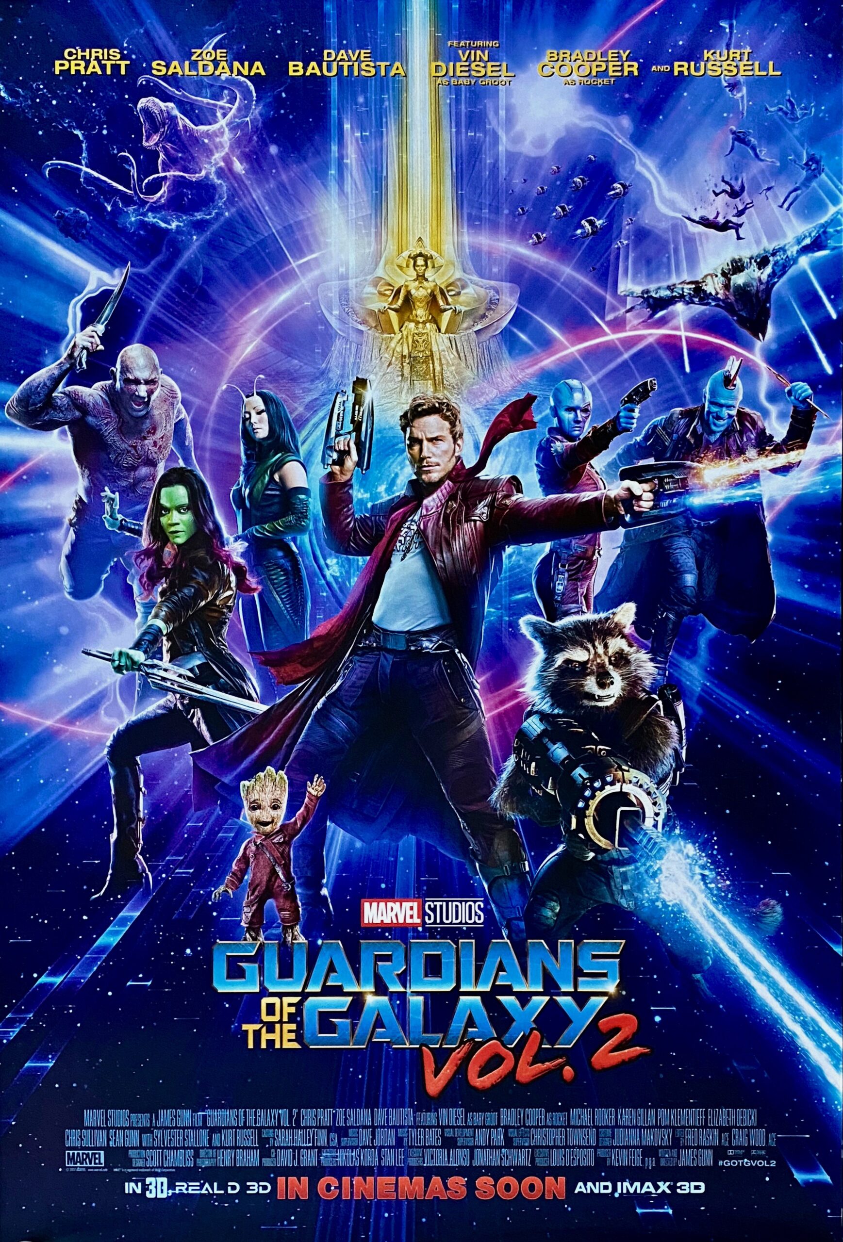 2 Theatrical Release 11x17 Movie Poster Guardians of the Galaxy Vol 2017 