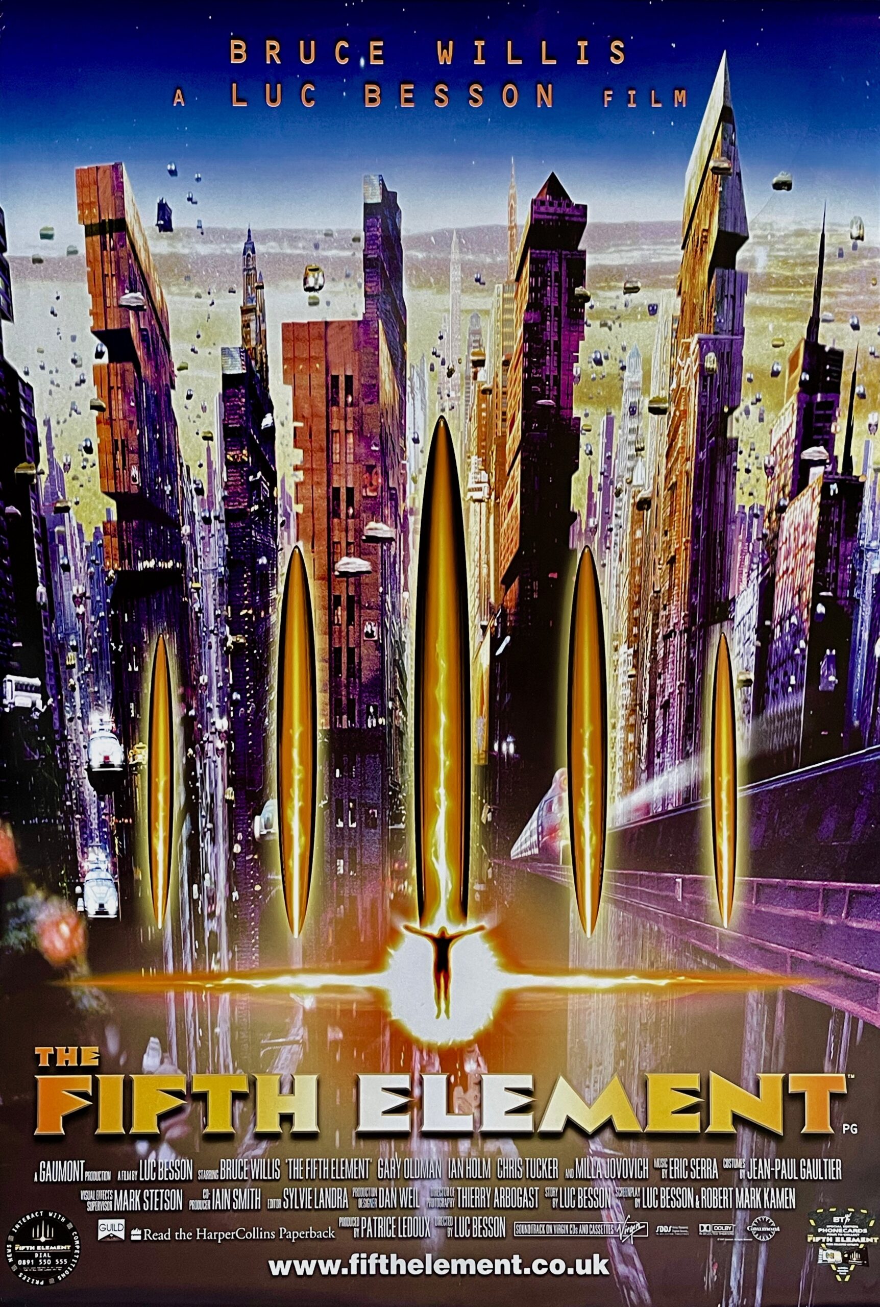 Original The Fifth Element Movie Poster Luc Besson Science Fiction