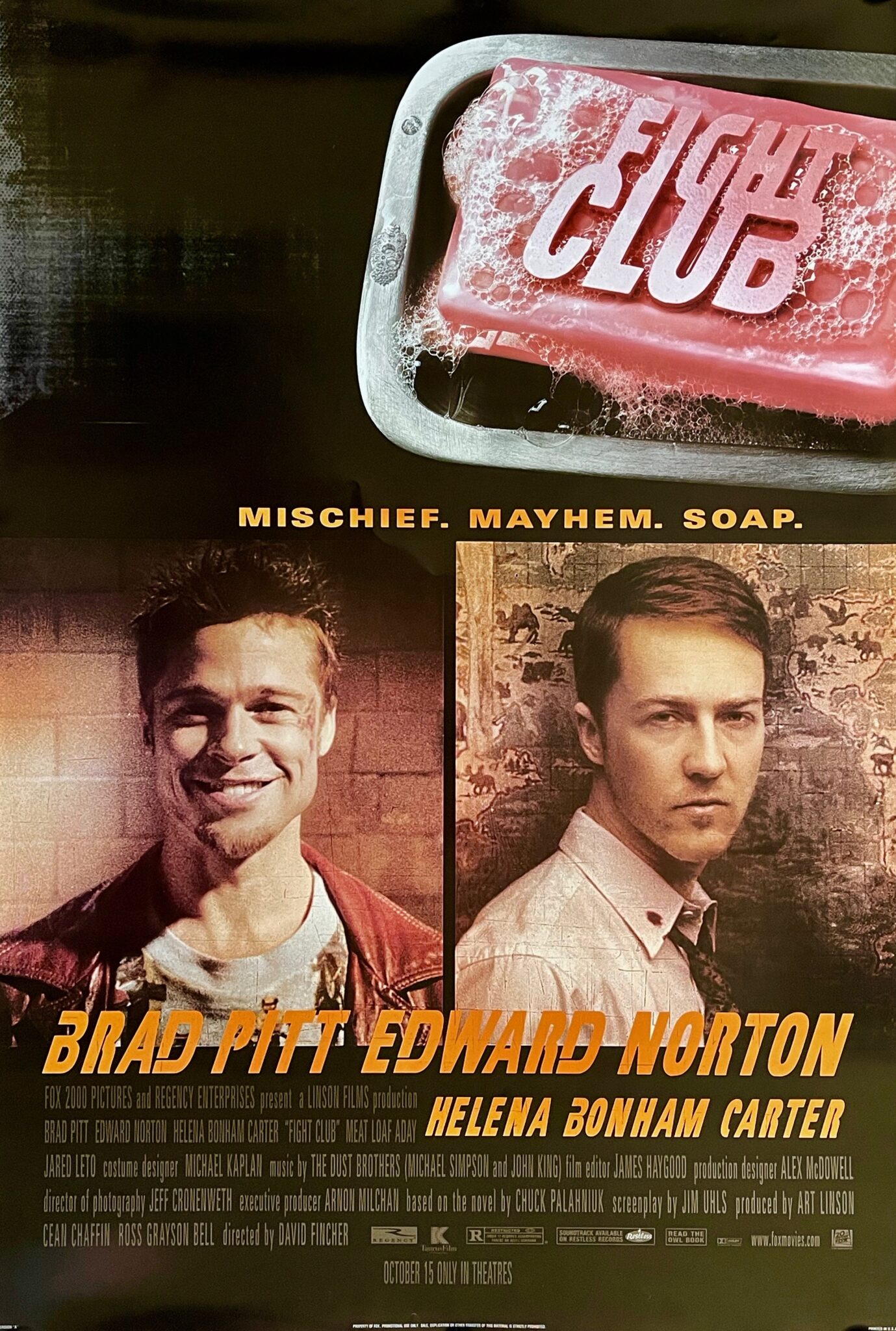 Original Fight Club Movie Poster Brad Pitt Edward Norton Original Fight Club Movie Poster Brad Pitt Edward Norton