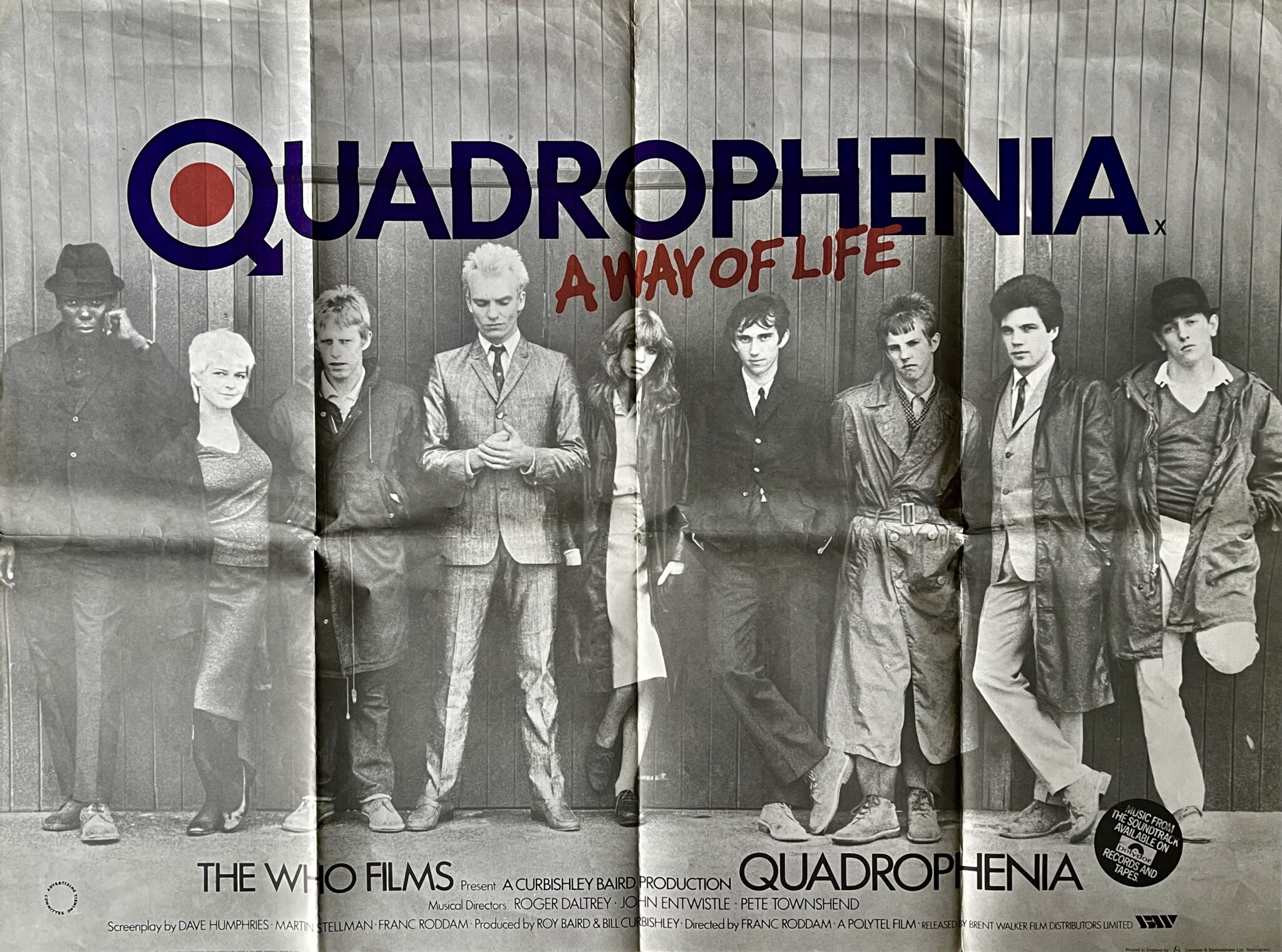 Original Quadrophenia Movie Poster - Phil Daniels - Sting - The Who