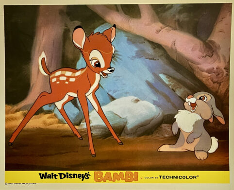 Original Bambi Movie Poster - Walt Disney - Thumper - Classic Animation