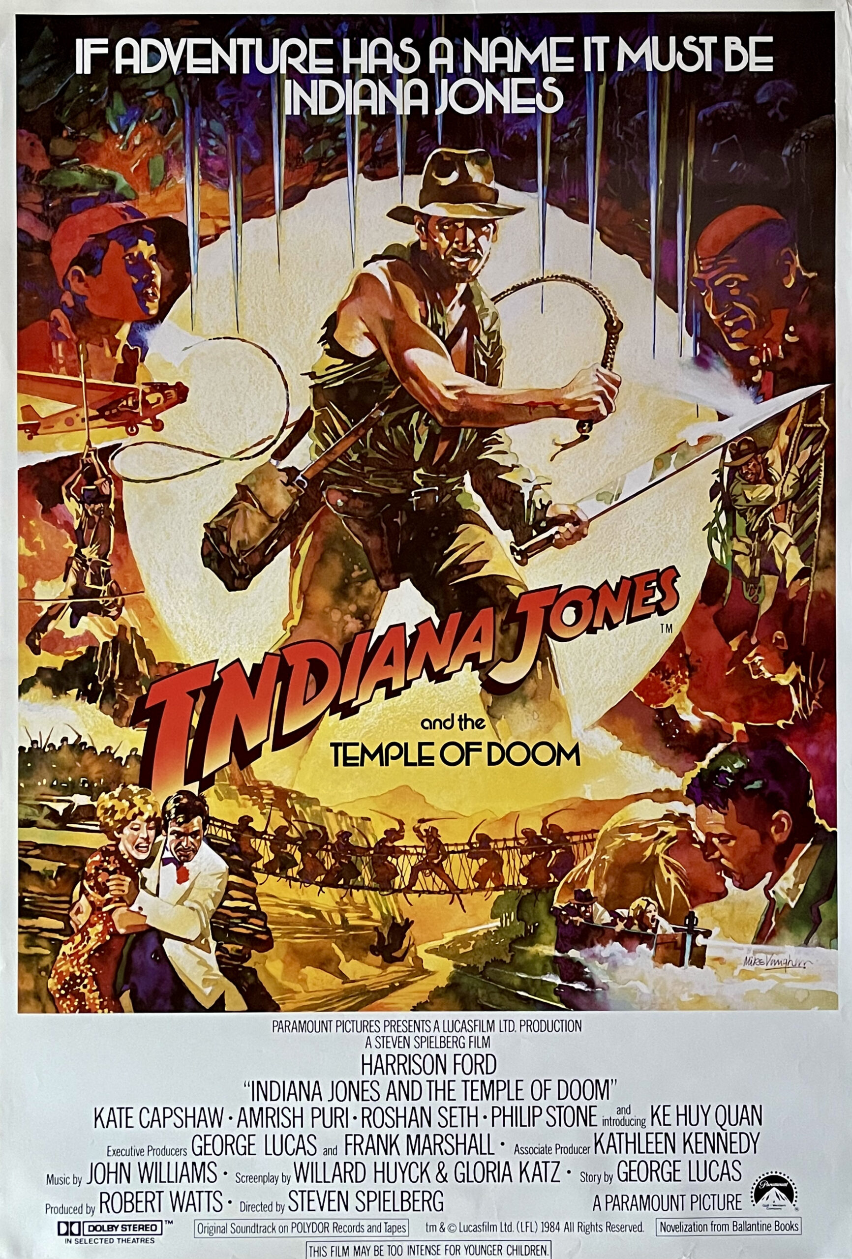 Original Indiana Jones and the Temple of Doom Movie Poster - Adventure