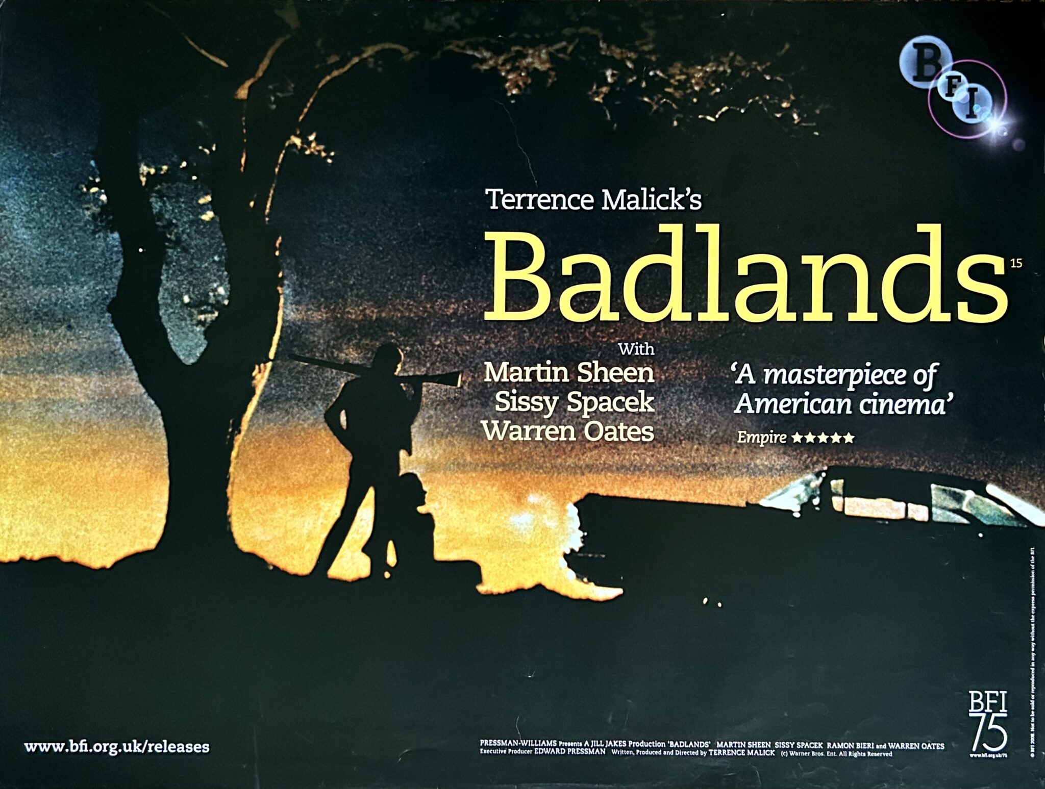 Original Badlands Movie Poster Terrence Malick Martin Sheen