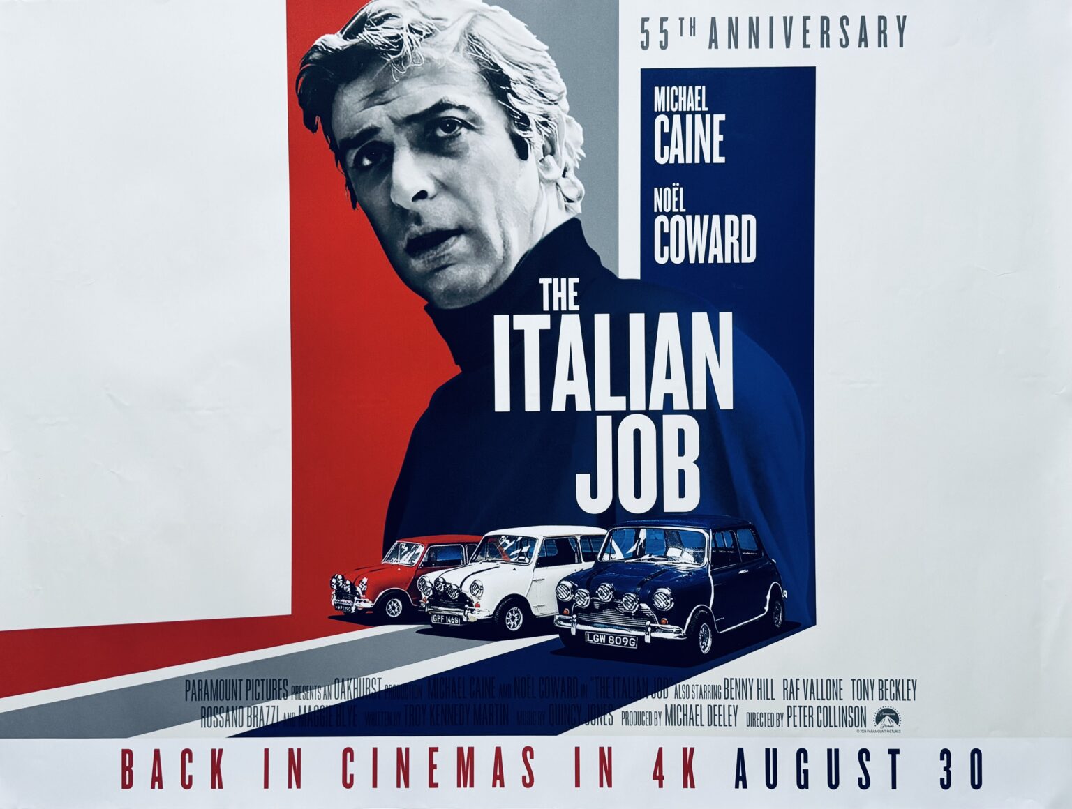 Michael Caine - Carte Blanche Signée Et Encadrée Du Film The Italian Job (avec Mini-jaquette)