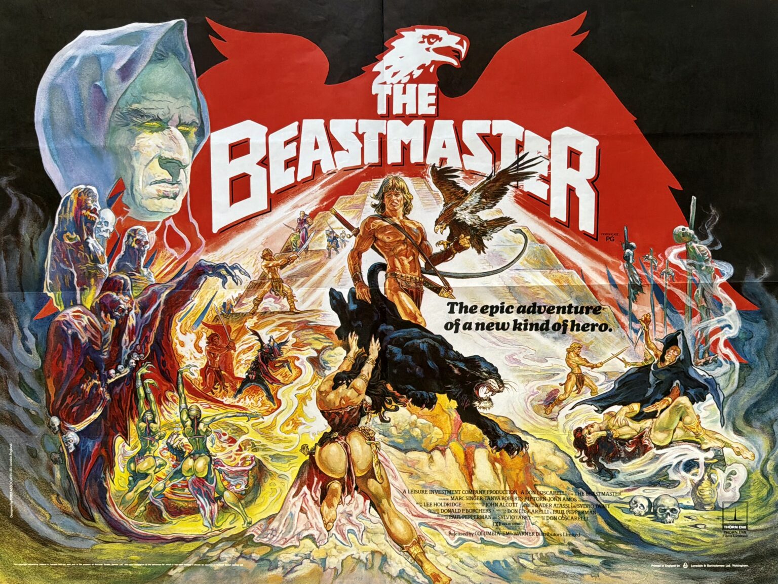 Original Beastmaster Movie Poster - Marc Singer - Tanya Roberts